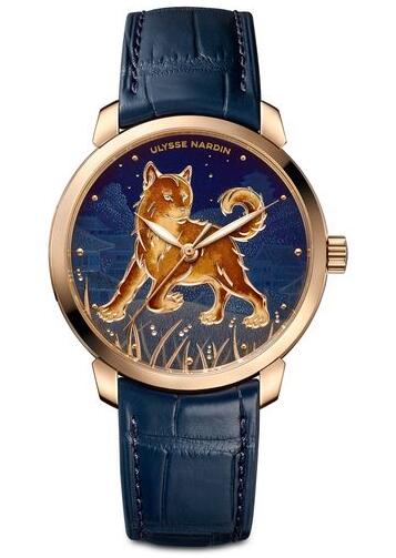 Fake Ulysse Nardin 8152-111-2 / DOG Classico Enamel Year of the Dog luxury watches